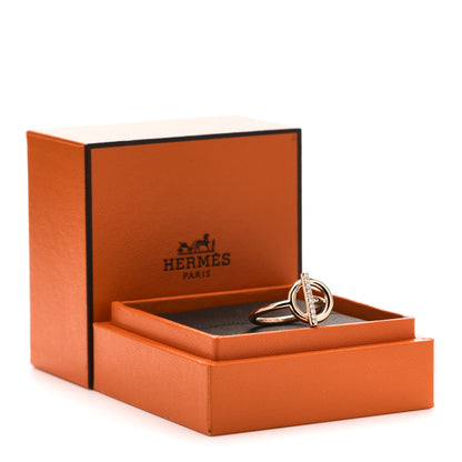 Hermes 18K Rose Gold Diamond PM Echappee Ring 53 6.5 7 of 7