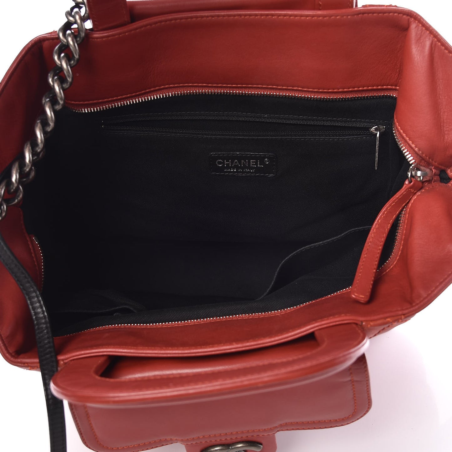 Iridescent Calfskin Large In The Mix Tote Red