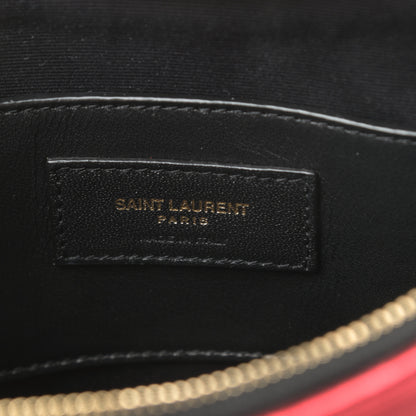 Saint Laurent Metallic Calfskin Heart Monogram Crossbody Black Rouge 6 of 12