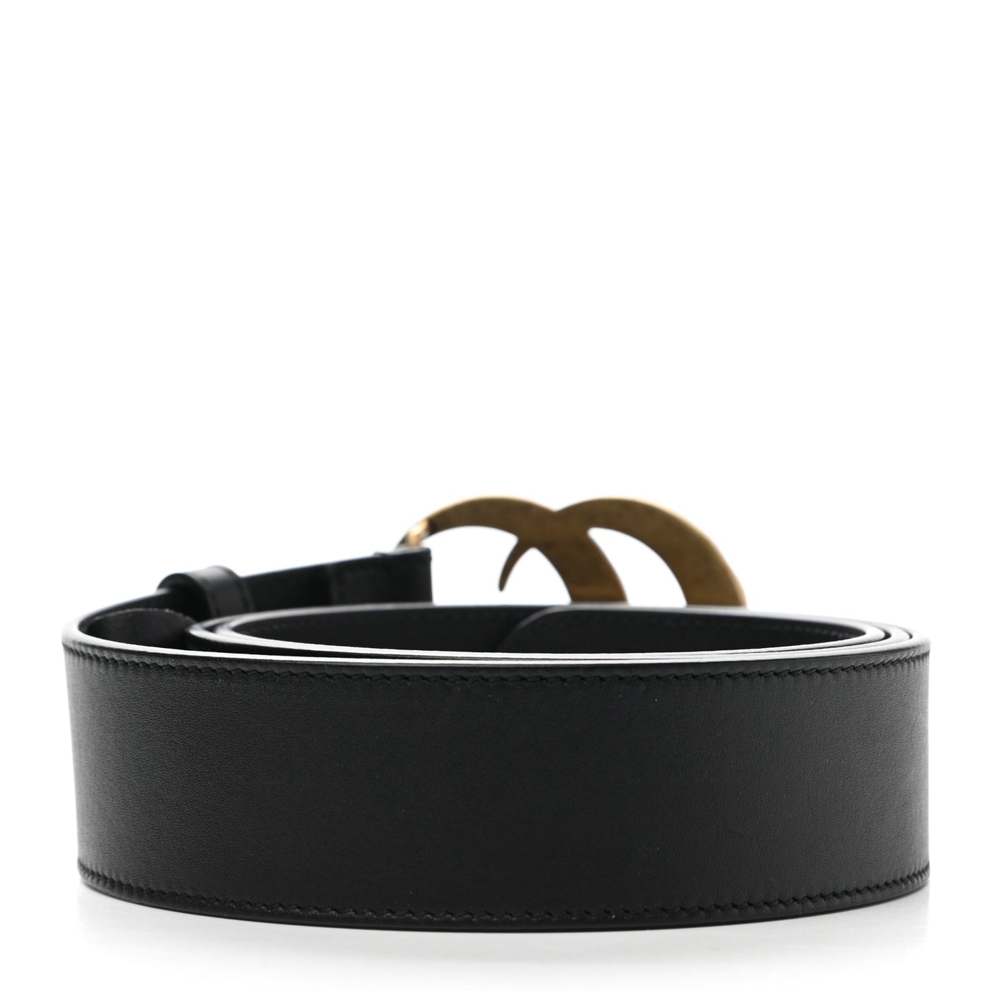Moon Calfskin Pearl Double G 40mm Belt 100 40 Black Cream