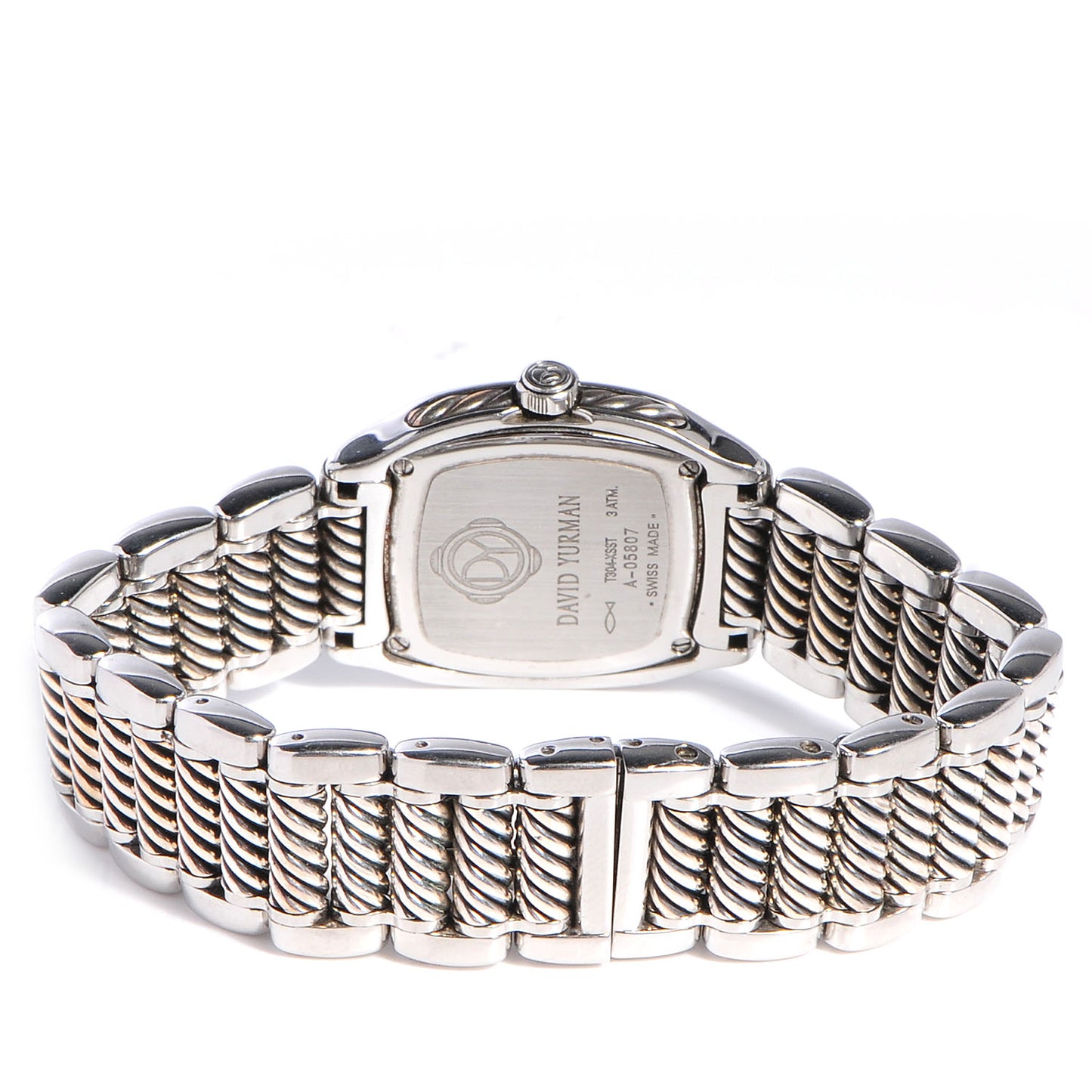 Stainless Steel Sterling Silver Diamond Mother of Pearl 25mm Thoroughbred Quartz Watch
