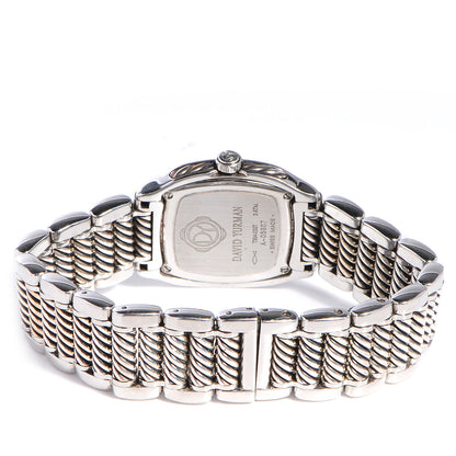 David Yurman Stainless Steel Sterling Silver Diamond Mother of Pearl 25mm Thoroughbred Quartz Watch 4 of 8