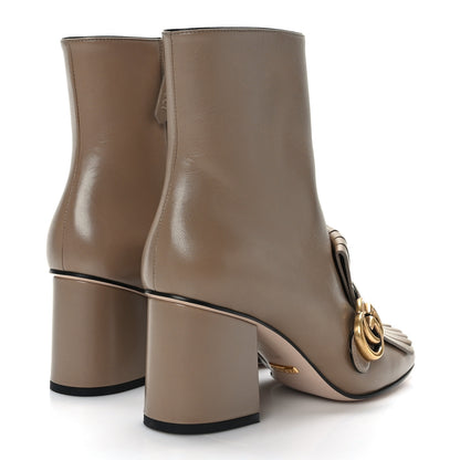 Gucci Malaga Kid GG Marmont Fringe 75mm Ankle Boots 38 Mud 4 of 8