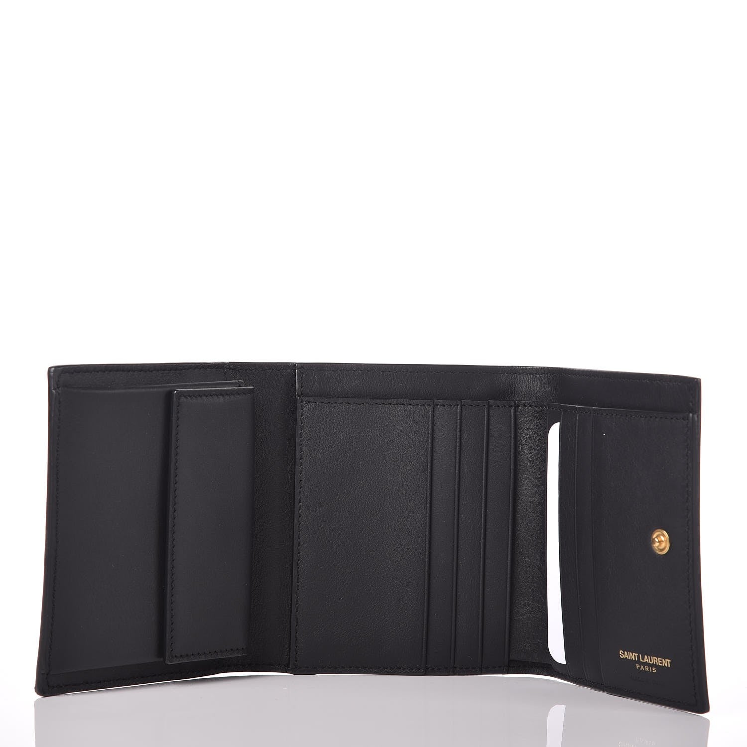 Saint Laurent Calfskin Classic Y Compact Wallet Black 5 of 7