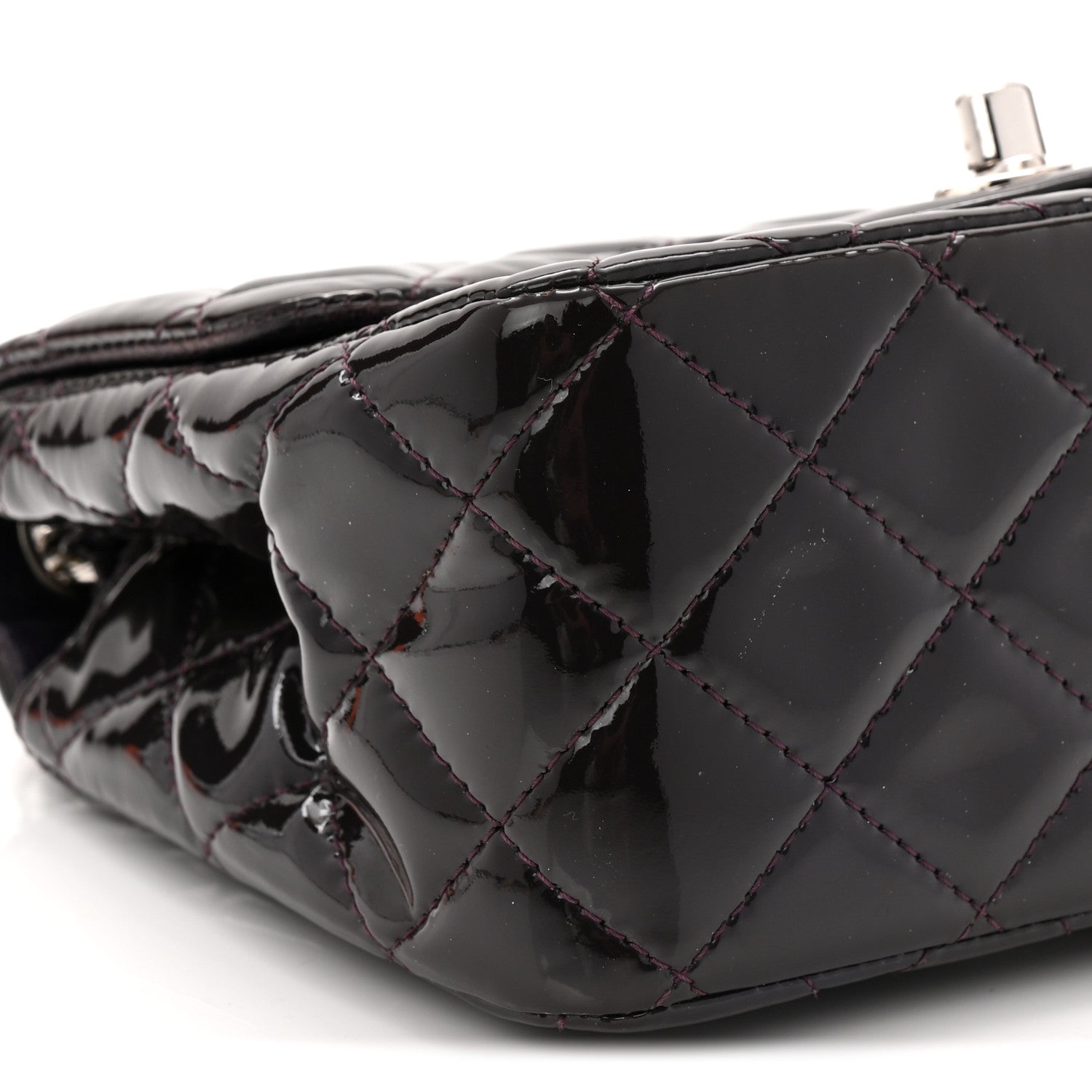Chanel Patent Quilted Mini Square Flap Purple 9 of 10