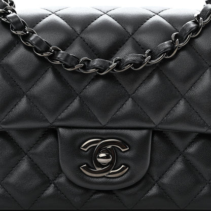 Chanel Lambskin Quilted Mini Rectangular Flap So Black 8 of 11
