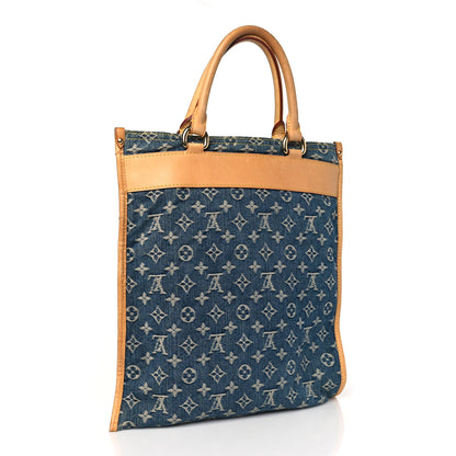 Louis Vuitton Monogram Denim Sac Plat Blue 3 of 13