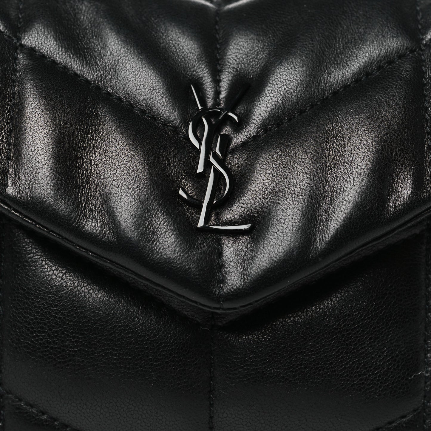 Lambskin Monogram Loulou Puffer Pouch Clutch Black