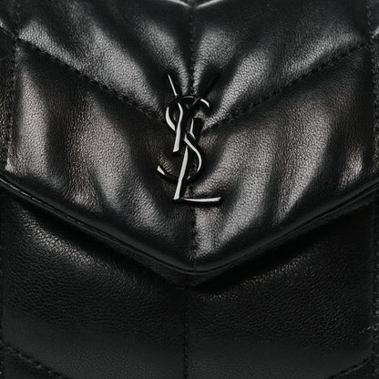 Saint Laurent Lambskin Monogram Loulou Puffer Pouch Clutch Black 8 of 8
