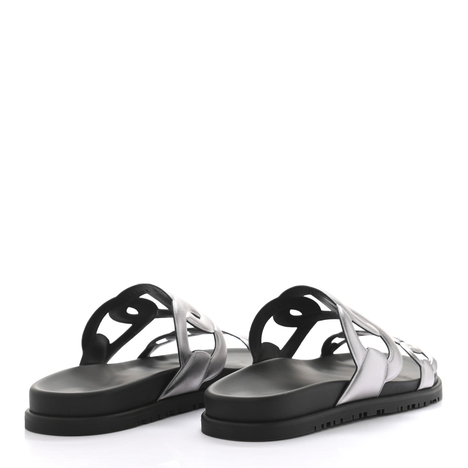 Hermes Nappa Extra Sandals 39.5 Gris Argent 1008700