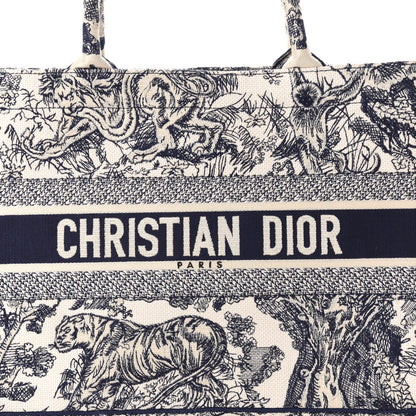 Christian Dior Canvas Embroidered Medium Dioriviera Toile De Jouy Book Tote Blue 11 of 11