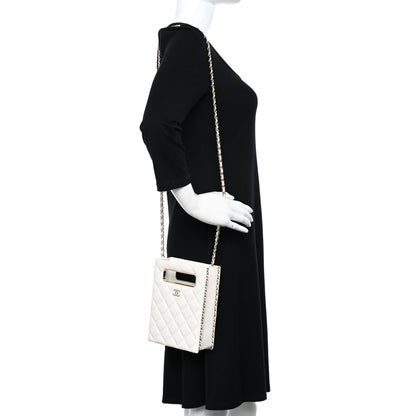 Chanel Caviar Quilted Evening Box Bag White 2 of 11
