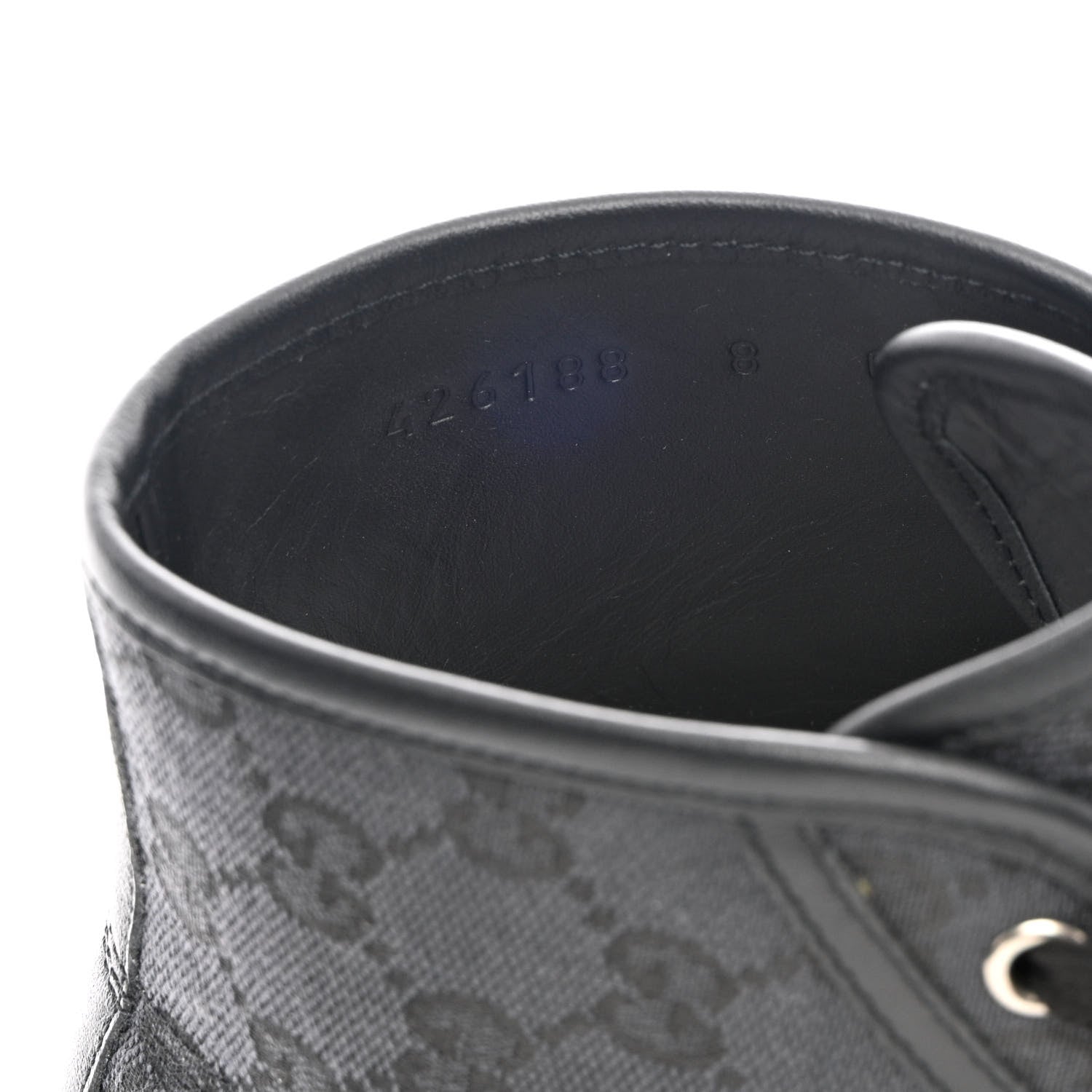 Gucci Monogram Mens High Top Sneakers 8 Black 6 of 12