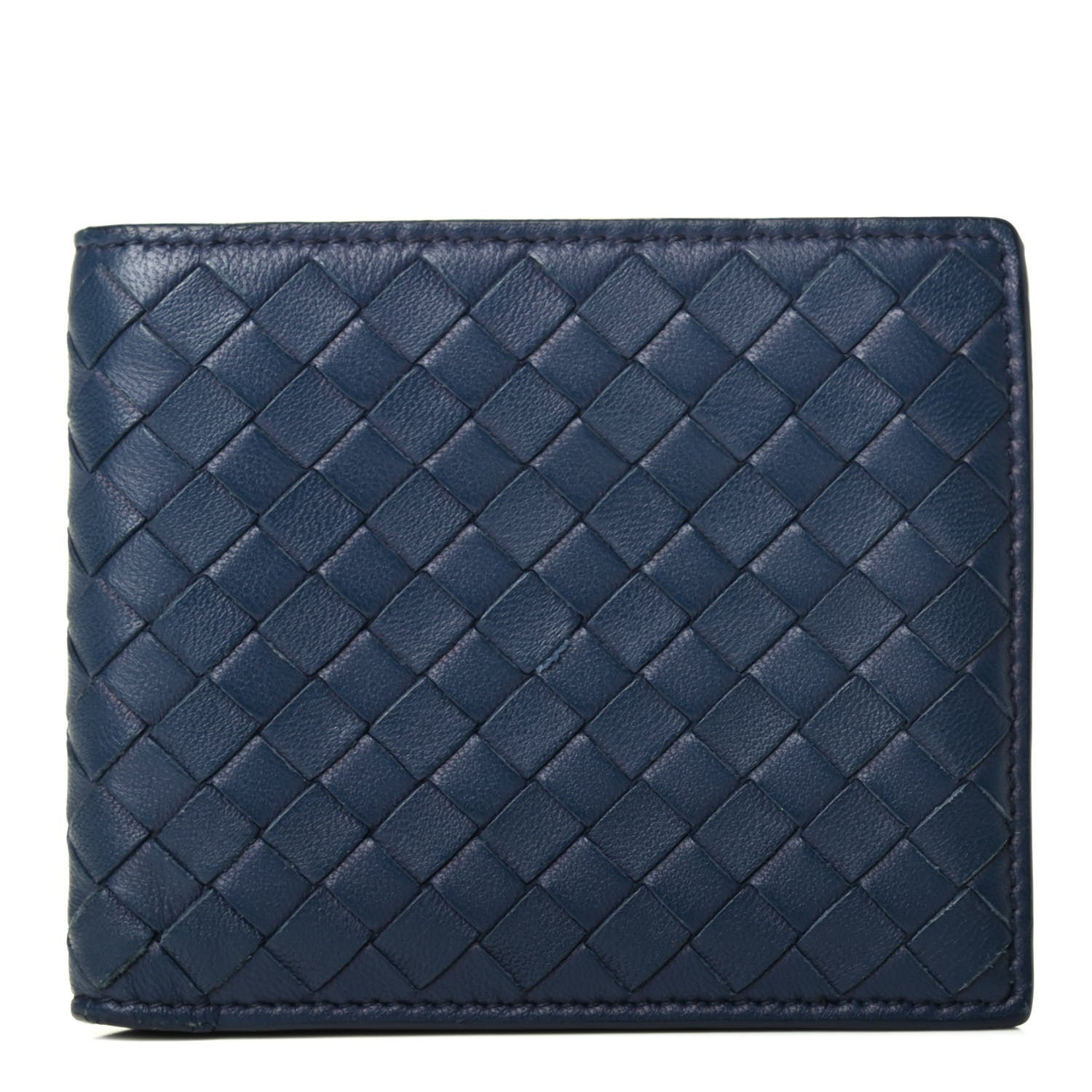 Bottega Veneta Nappa Intrecciato Bi-Fold Wallet Denim 1 of 6