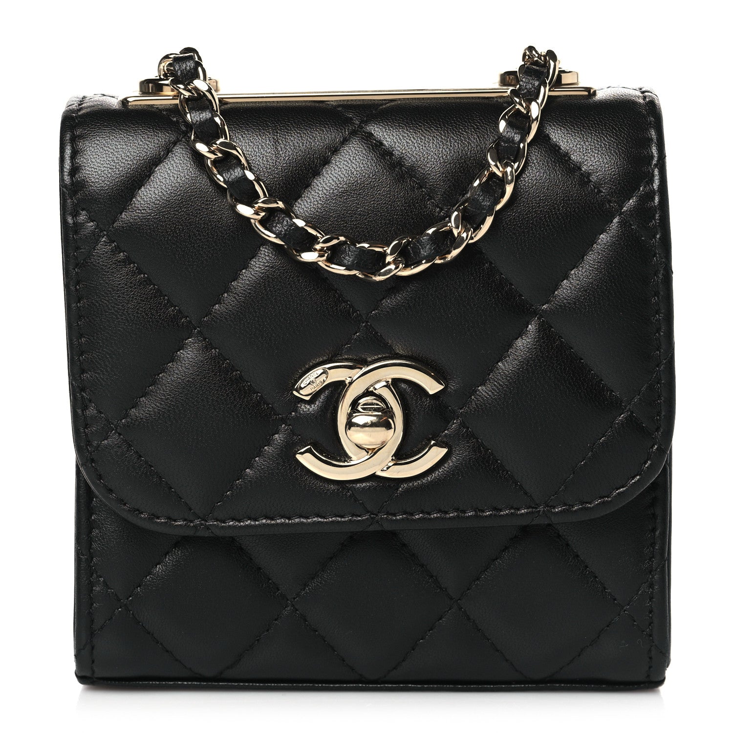 Chanel Lambskin Quilted Mini Trendy CC Chain Wallet Black 1 of 10