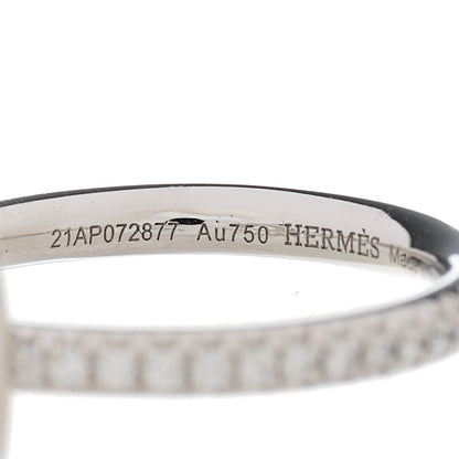 Hermes 18K White Gold Pave Diamond PM Echappee Ring 50 5.5 4 of 7