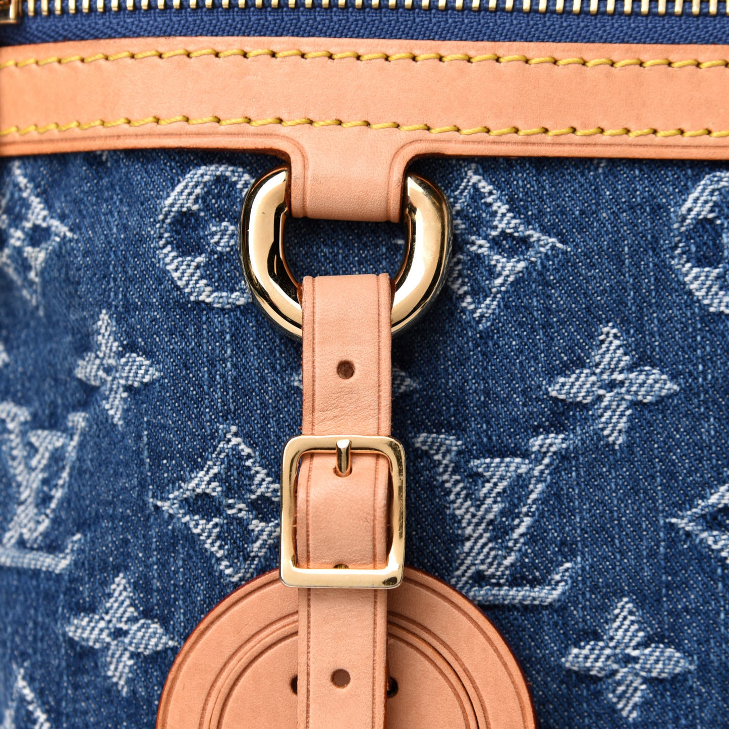 Monogram Denim Sac Plat Blue