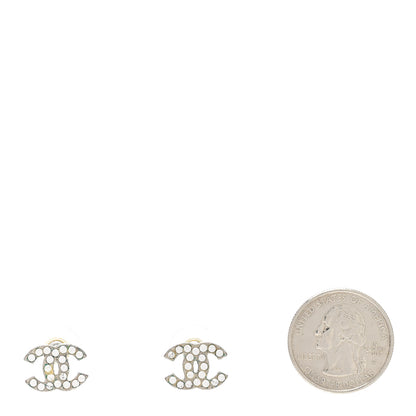 Chanel Crystal CC Earrings Silver 2 of 6
