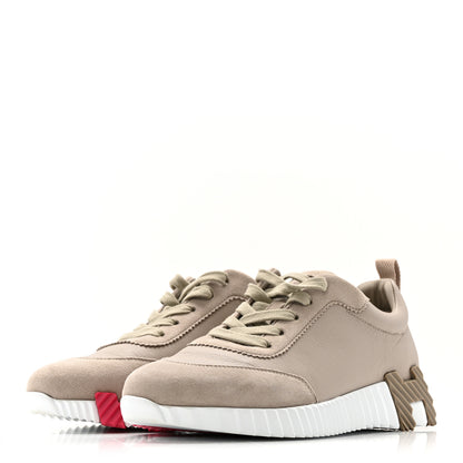 Hermes Sport Goatskin Suede Goatskin Womens Bouncing Sneakers 38 Kraft 38.5 Beige Galet 4 of 12