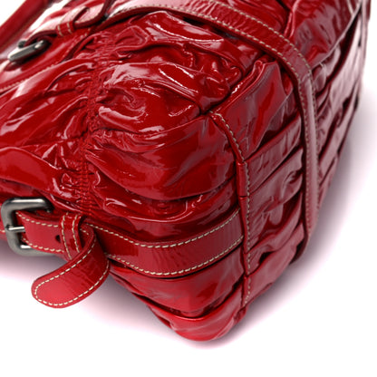 Prada Vernice Gaufre Shopping Satchel Rosso 8 of 13