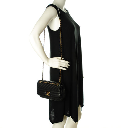 Chanel Shiny Goatskin Diagonal Quilted Small Flap Black 2 of 8