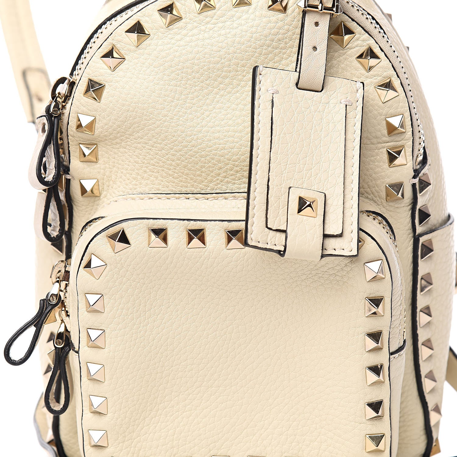 Valentino Garavani Pebbled Calfskin Mini Rockstud Backpack Ivory 9 of 9