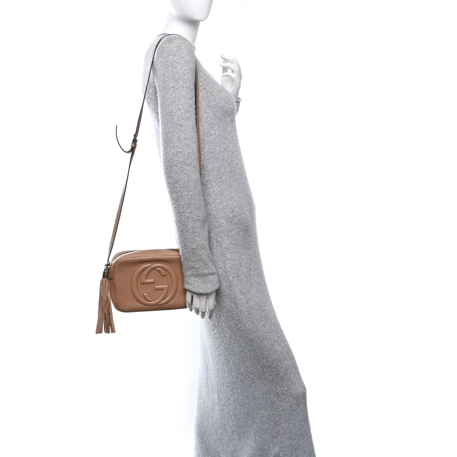 Gucci Pebbled Calfskin Small Soho Disco Bag Rose Beige 1736363