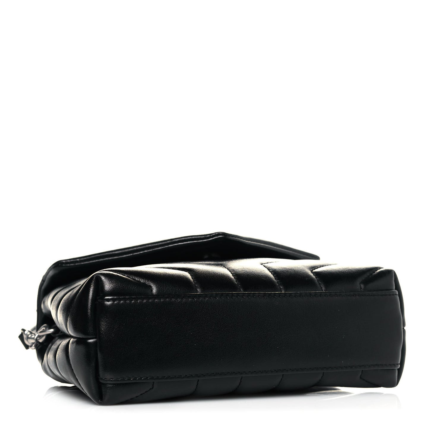 Calfskin Y Quilted Monogram Toy Loulou Crossbody Bag Black
