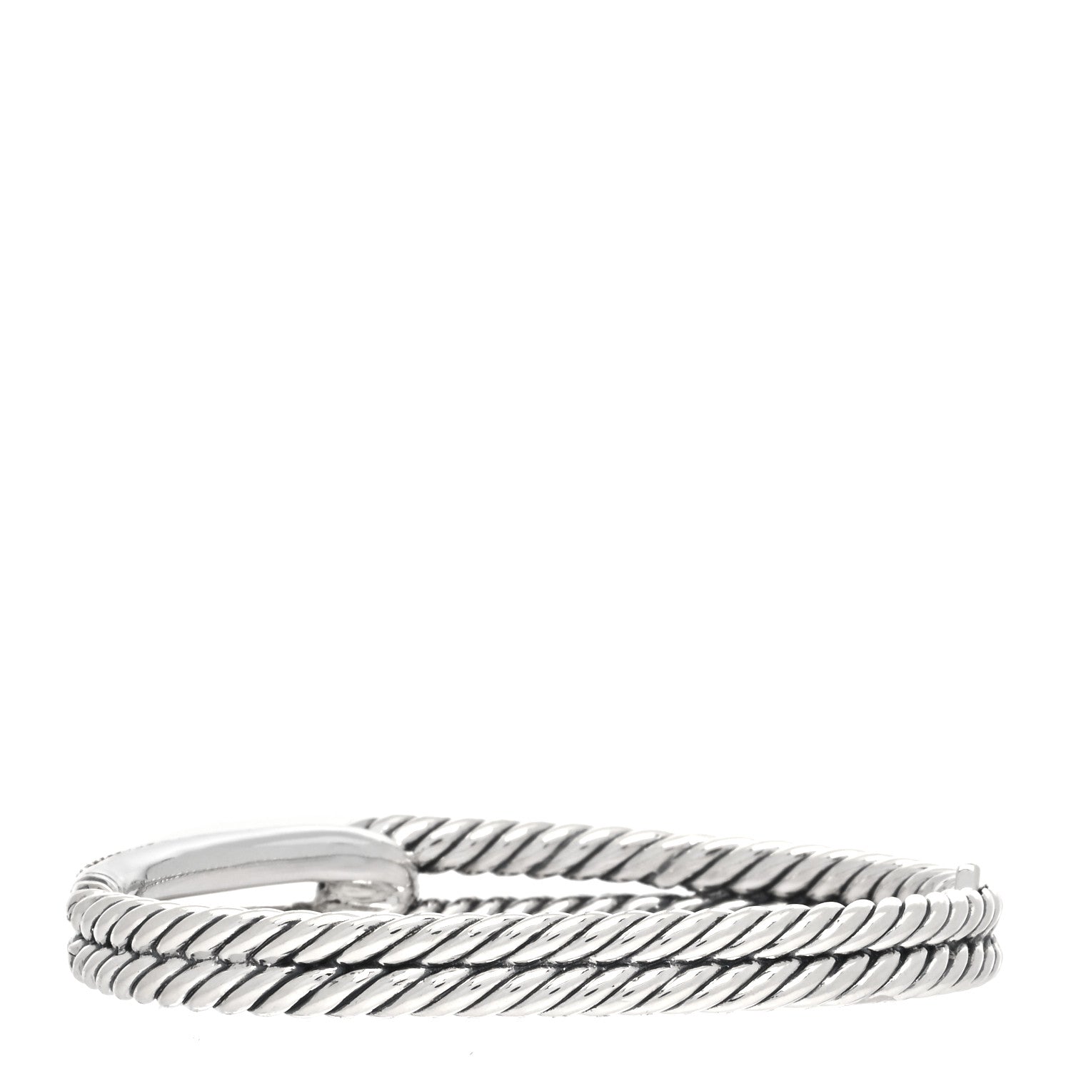David Yurman Sterling Silver Diamond Pave 10mm Single Loop Labyrinth Bracelet 2 of 4