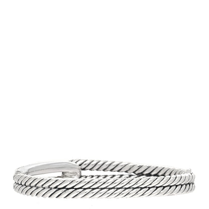 David Yurman Sterling Silver Diamond Pave 10mm Single Loop Labyrinth Bracelet 2 of 4
