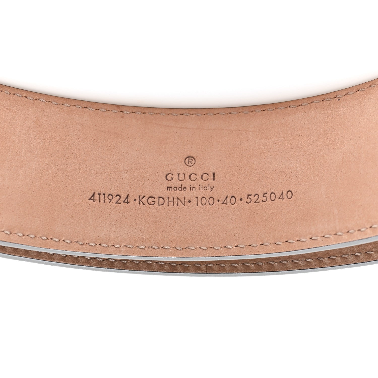 Gucci GG Supreme Monogram Selleria Calfskin Interlocking G Belt 100 40 Beige Ebony Cocoa 4 of 4
