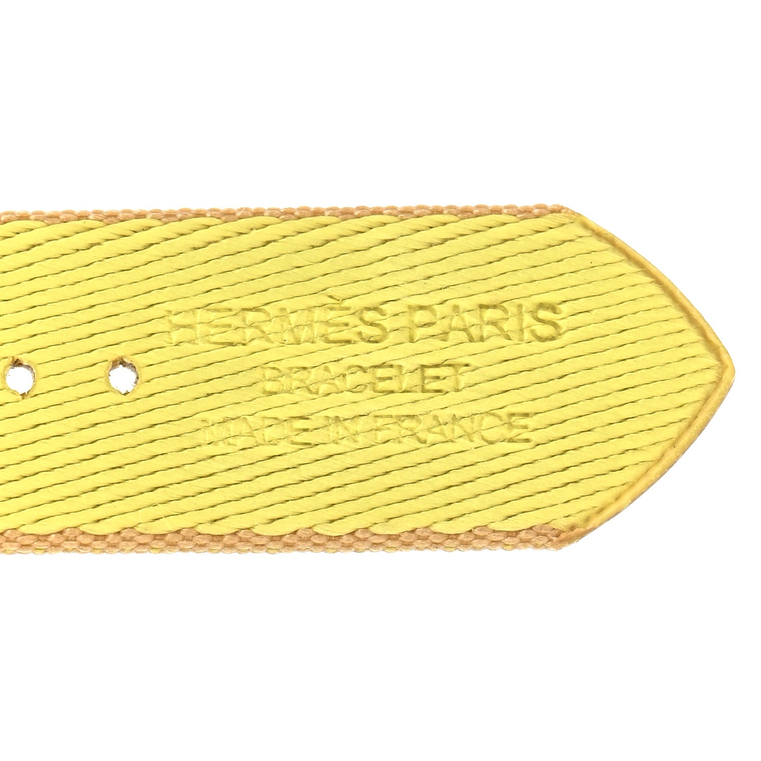 Hermes Nylon Weave 41mm H Vibration Jumping Watch Single Tour Band Kraft Lime 3 of 3