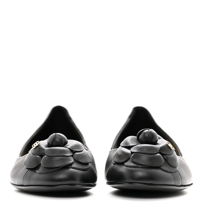 Chanel Lambskin Camellia Ballerina Flats 37 Black 2 of 9