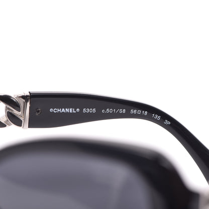 Chanel Acetate Metal Polarized Chain Square Sunglasses 5305 Black 5 of 8