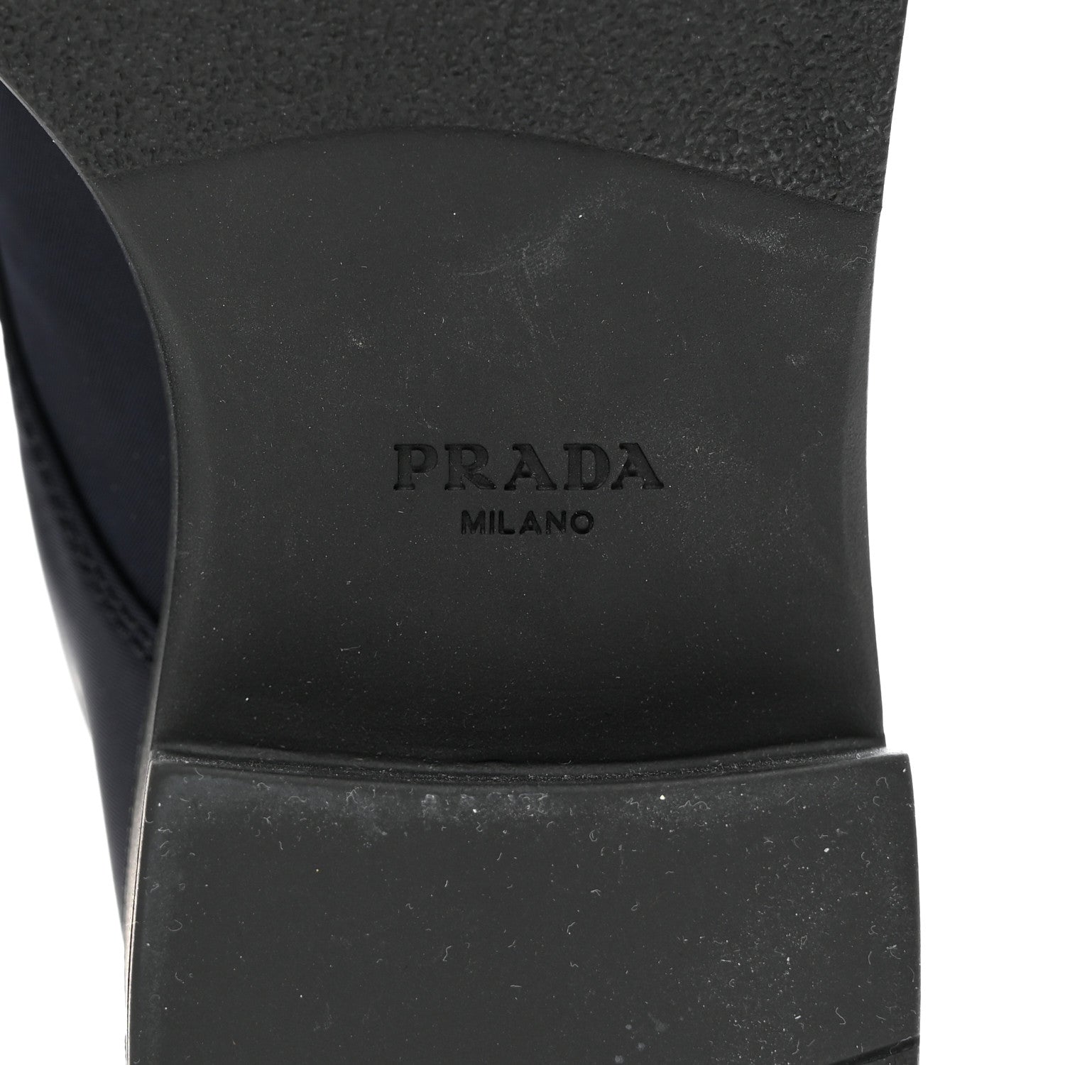 Prada Re-Nylon Spazzolato Rois Metal Triangle Logo Tall 50mm Combat Boots 37 Bleu 8 of 8