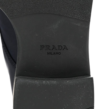 Prada Re-Nylon Spazzolato Rois Metal Triangle Logo Tall 50mm Combat Boots 37 Bleu 8 of 8
