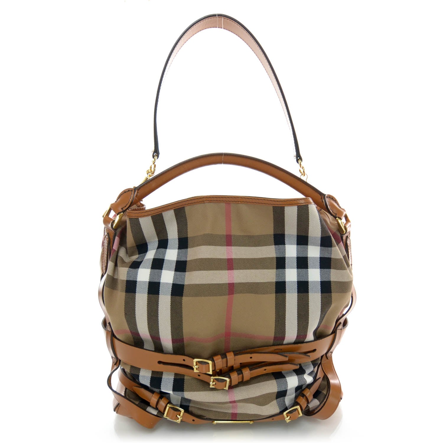 Burberry House Check Bridle Calfskin Medium Gosford Hobo 1 of 9