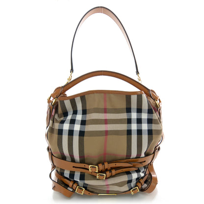 Burberry House Check Bridle Calfskin Medium Gosford Hobo 1 of 9