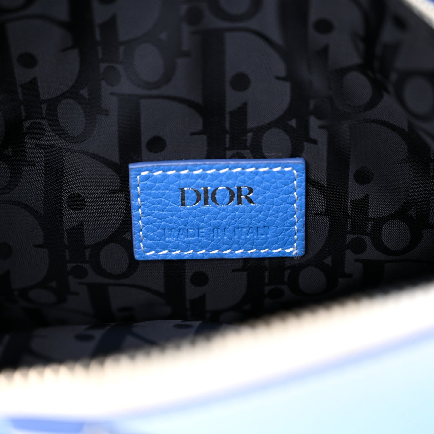X DANIEL ARSHAM Grained Calfskin Gradient Saddle Bag Blue
