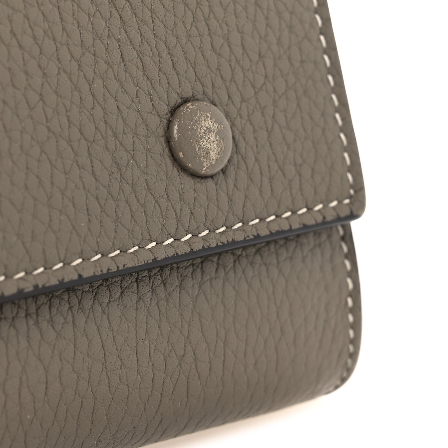 Drummed Calfskin Large Multifunction Flap Wallet Souris