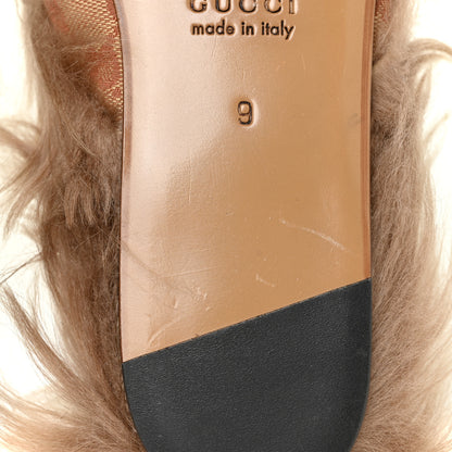 Gucci GG Monogram Fur Mens Princetown Slippers 9 Beige Ruggine Rust 7 of 9