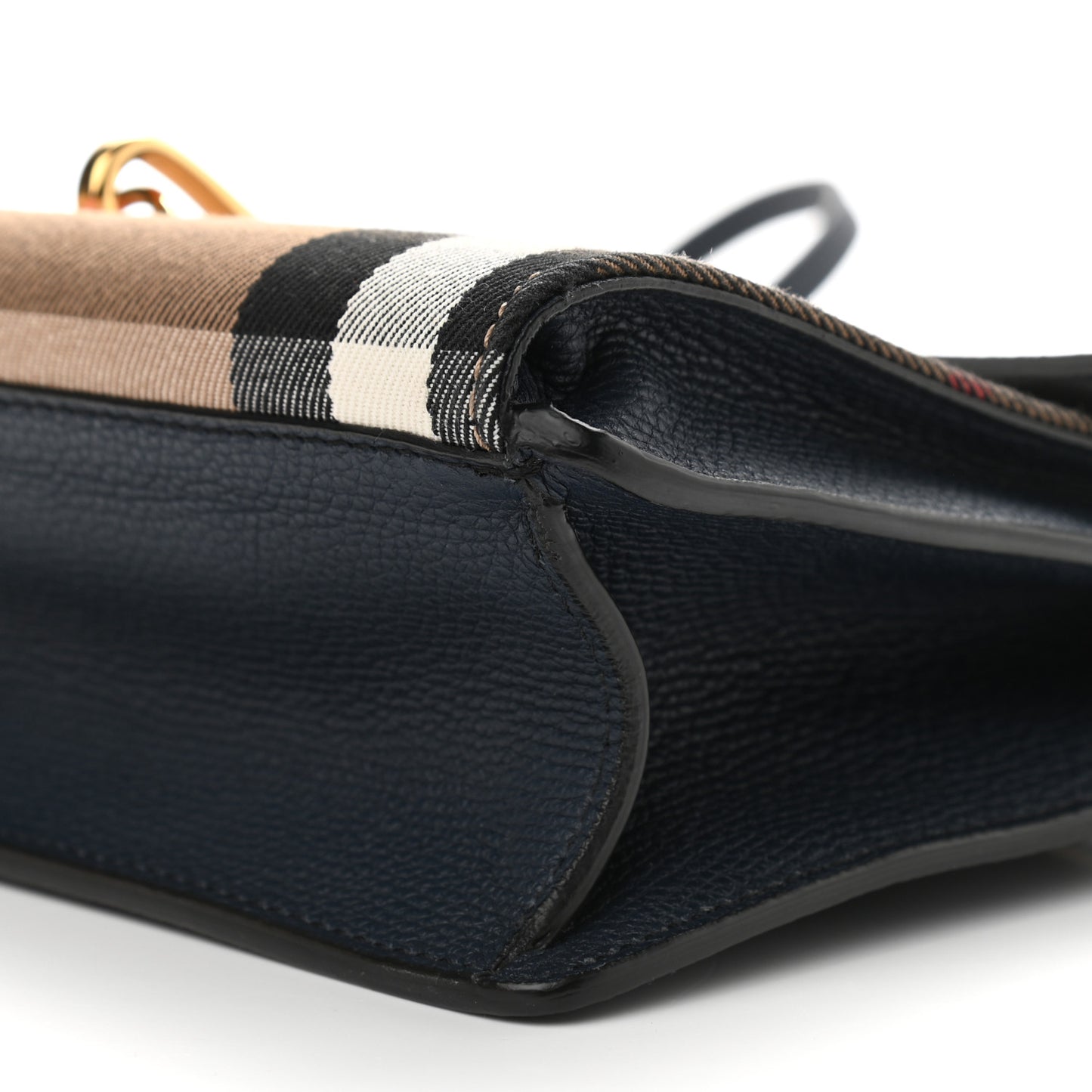Derby Calfskin House Check Small Macken Crossbody Bag Ink Blue