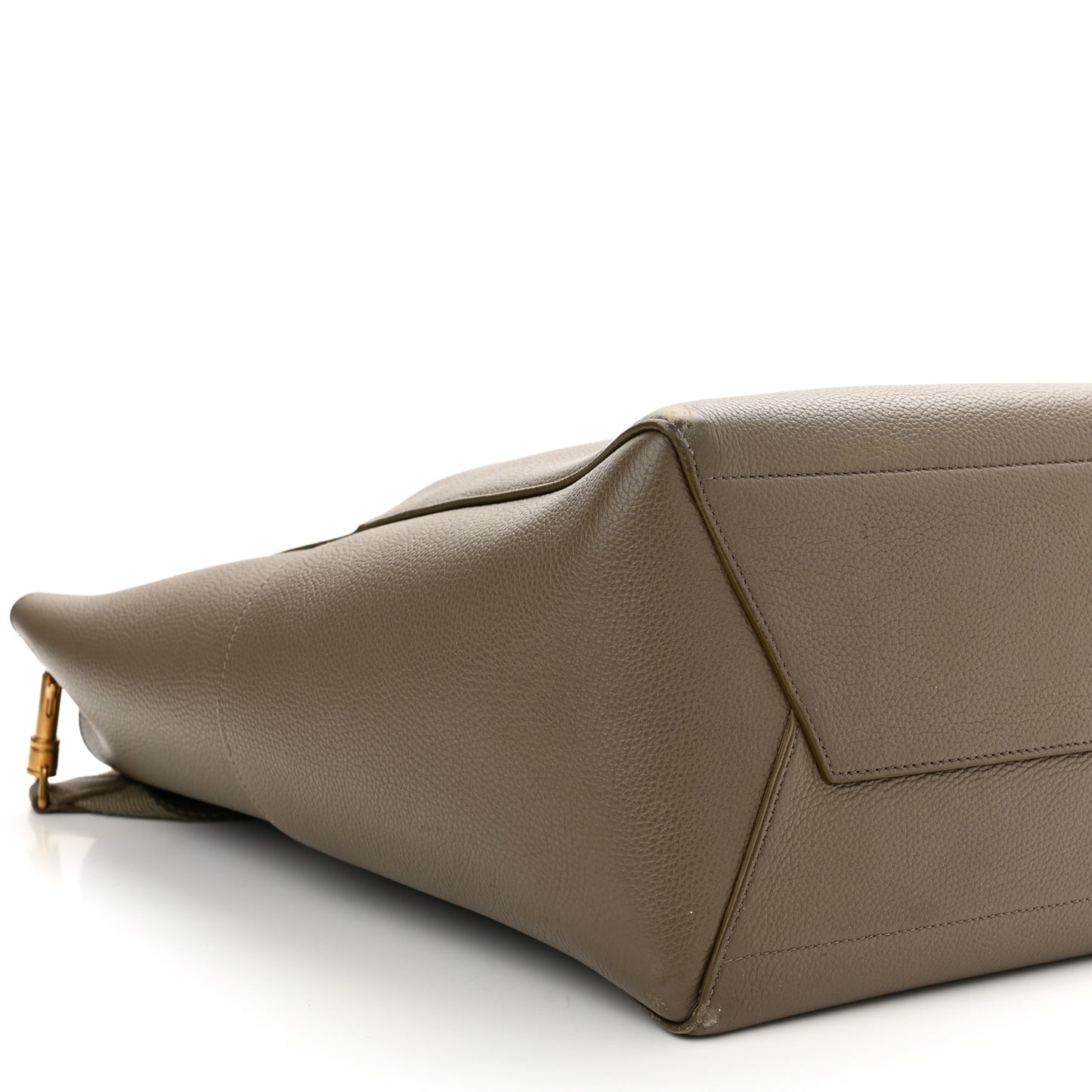 Soft Grained Calfskin Sangle Bucket Bag Taupe