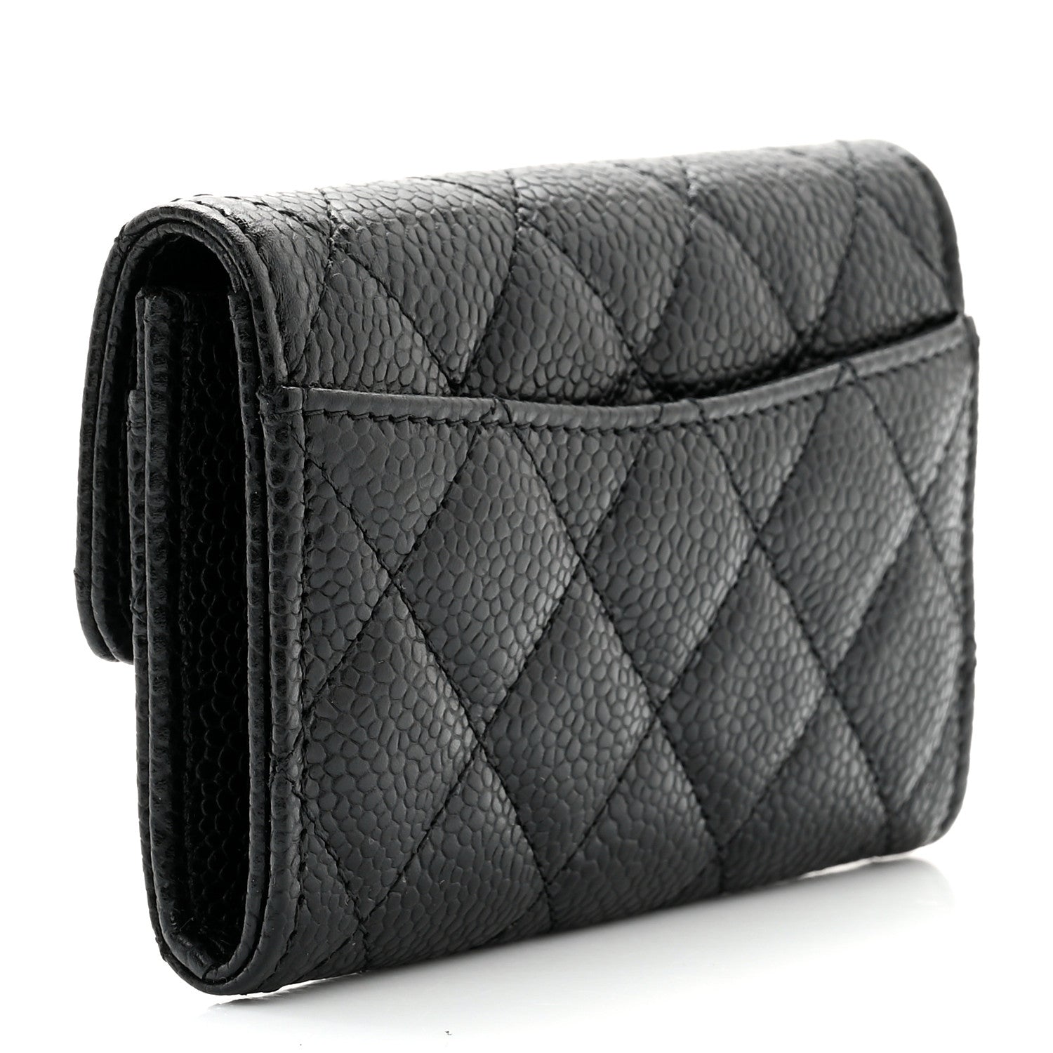 Chanel Caviar Quilted Flap Card Holder Wallet Black 3 of 7