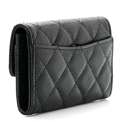 Chanel Caviar Quilted Flap Card Holder Wallet Black 3 of 7