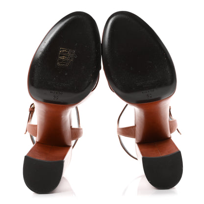 Saint Laurent Vendome Bianca 85 Platform Sandals 39 Cognac 6 of 9
