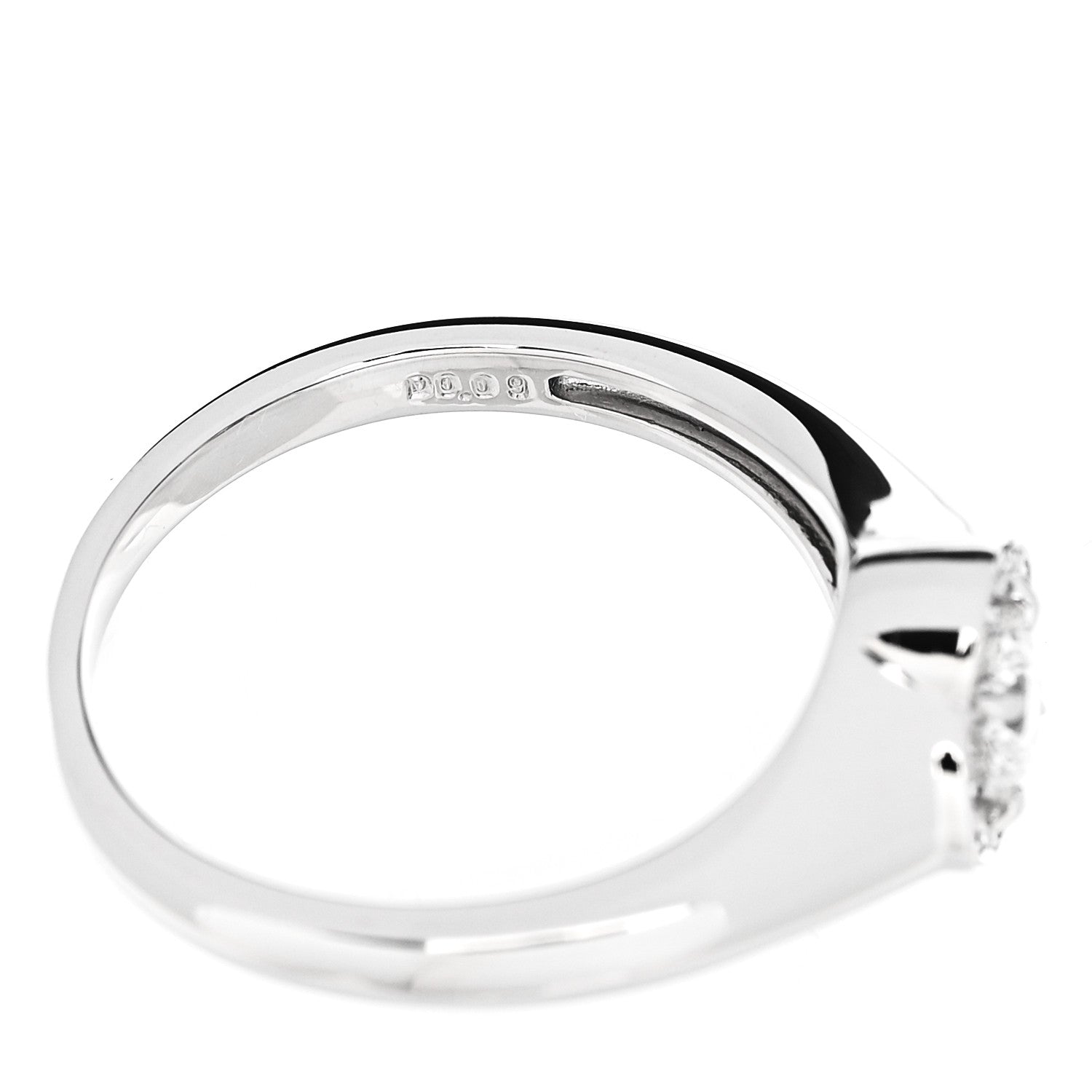 Parker & West by FASHIONPHILE Platinum Diamond .30ct Floral Signet Ring 53 6.25 9 of 9