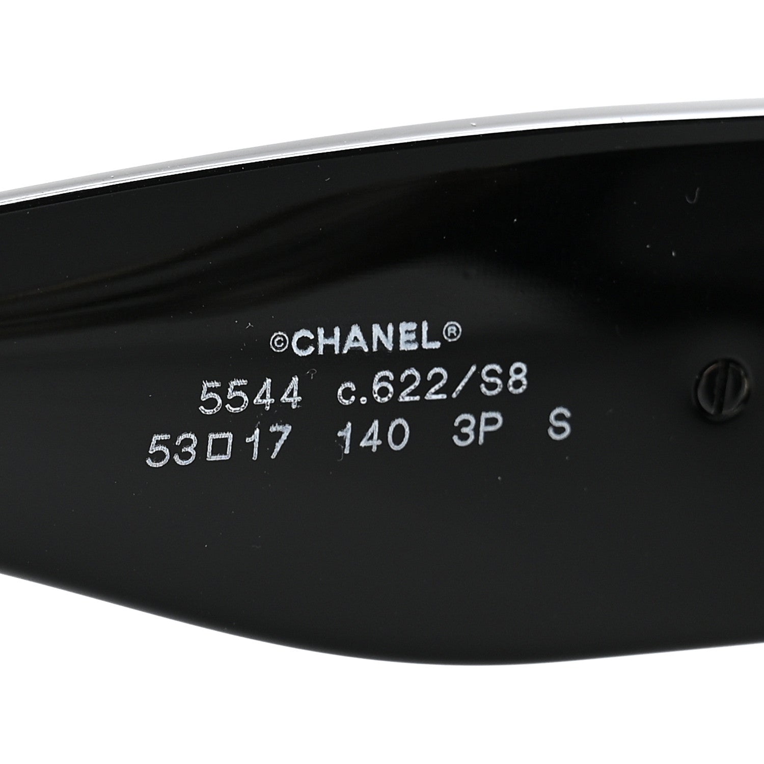 Chanel Acetate Glass Pearl Polarized Oval Sunglasses 5544 Black 6 of 8
