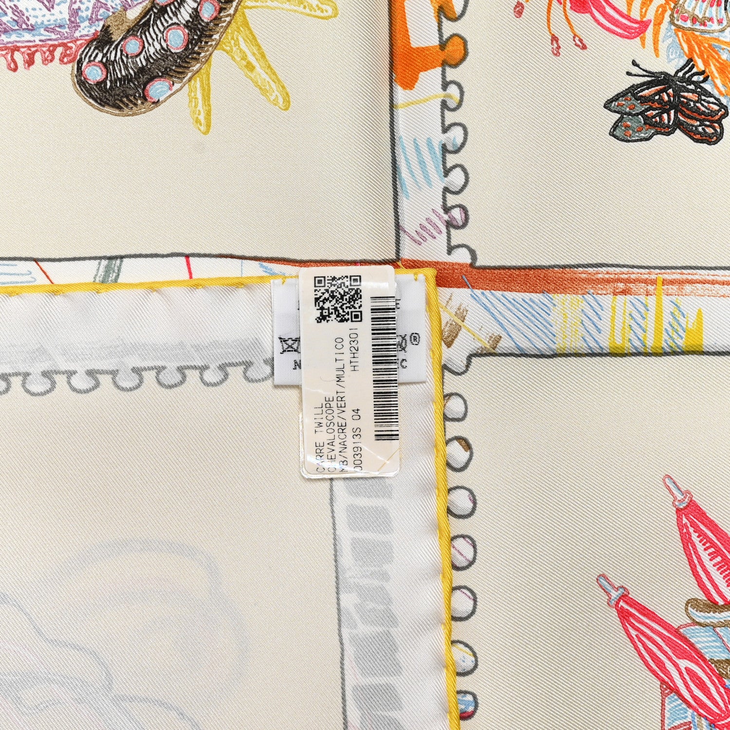 Hermes Silk Chevaloscope Scarf 90 White Bleu Multicolor 3 of 5