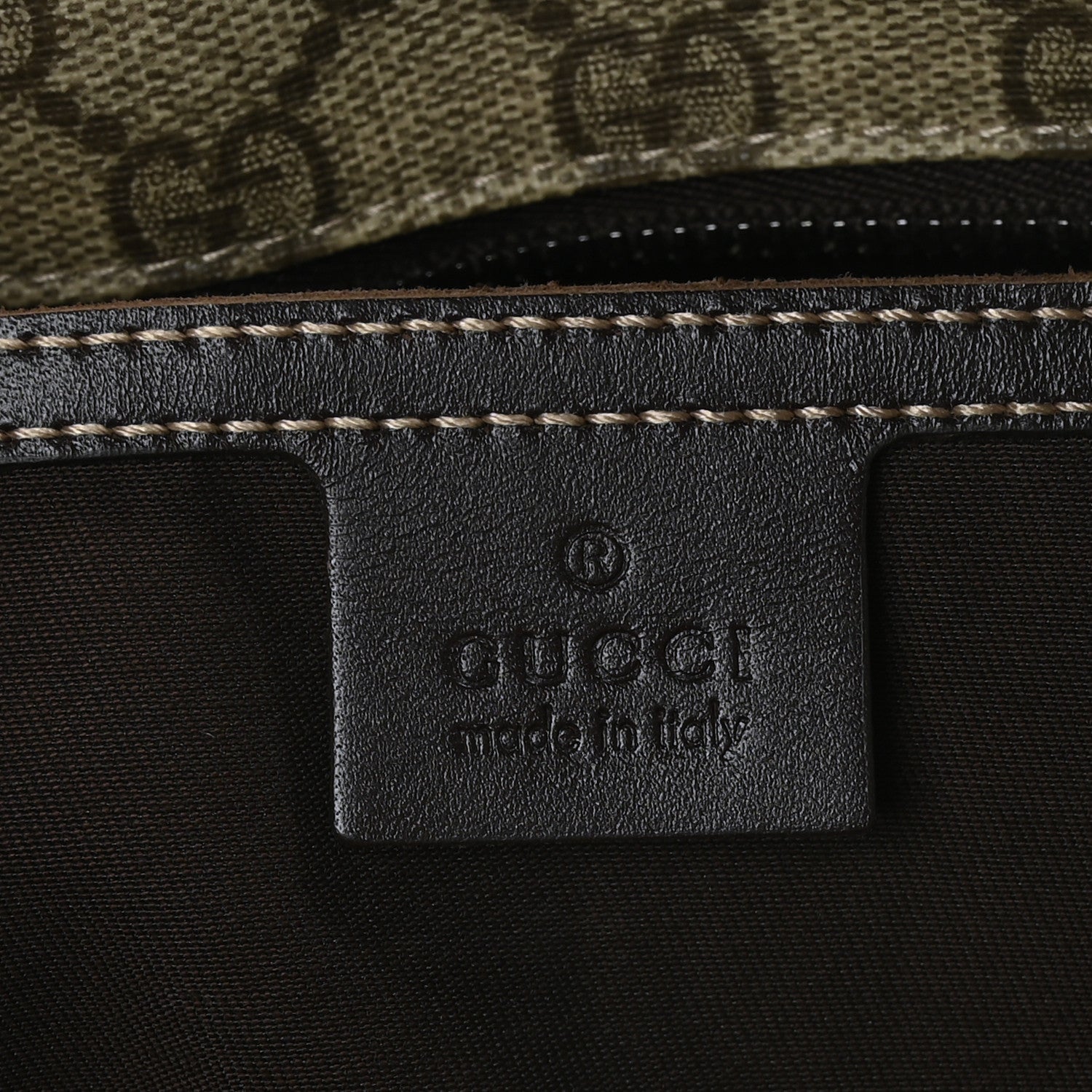 Gucci GG Supreme Monogram Large Zippered Shopping Tote Brown 6 of 9